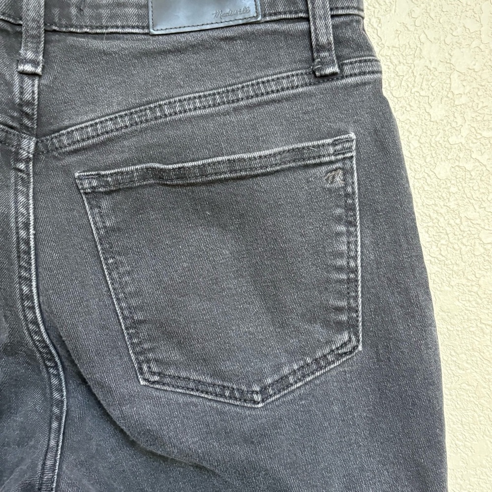 Madewell Black High Rise Slim Crop Boyjean Raw Hem Women’s 26P Dark Wash Denim - Picture 9 of 11